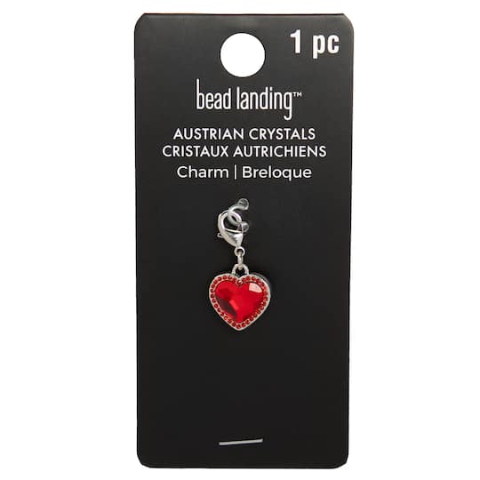 Light Siam Filagree Heart Austrian Crystal Charm by Bead Landing™